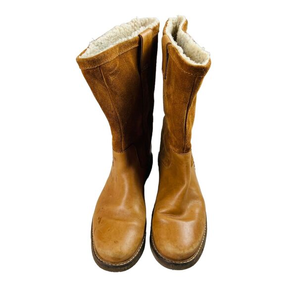 Clarks Womens Glick Elmfield Leather Suede Shearling Pull On Winter Boots US 7M - Picture 4 of 9